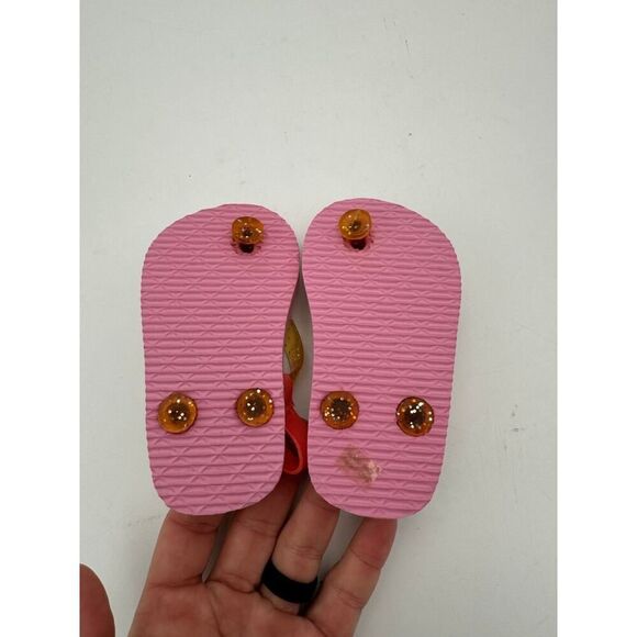 Little Girls Pink Smiley Sandals 3 - Picture 4 of 5